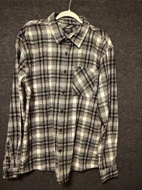 Mavi Black and White Plaid Button-Down Shirt